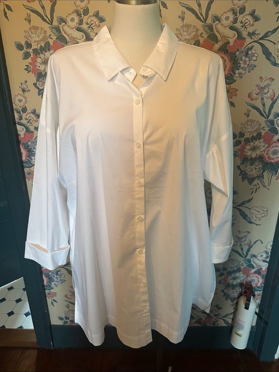 J. Jill Tops - J. Jill White Button-Front Shirt